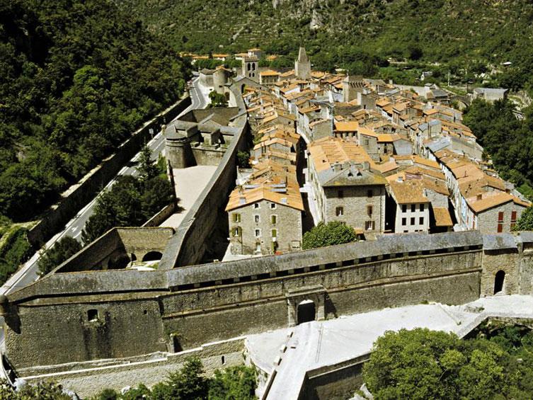 Aerial view of the fortifications at Vauban